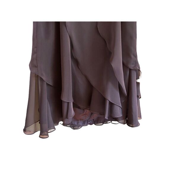 Flowy Strapless Prom Dress Size 14 Brown - Picture 5 of 7